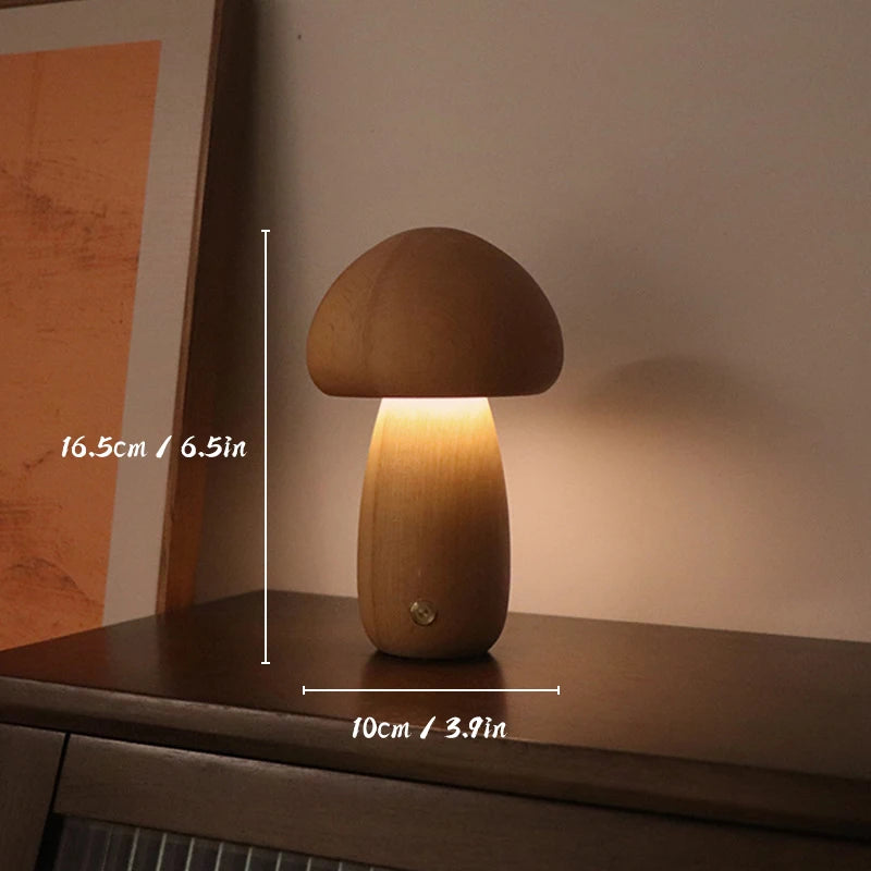  Lampe de chevet LED petit champignon sur table de chevet 