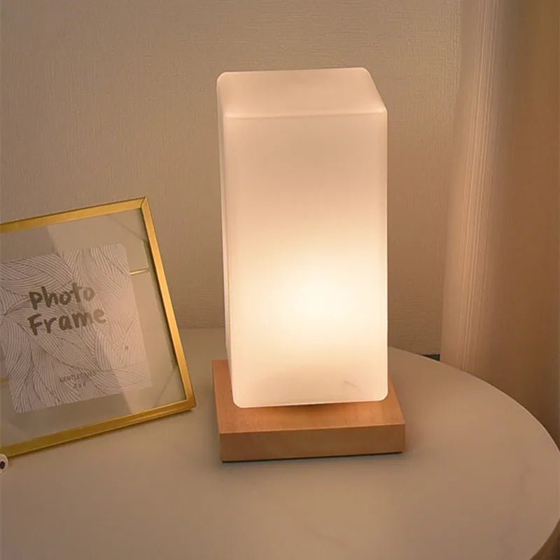  Lampe de chevet en verre et cadre de photo 