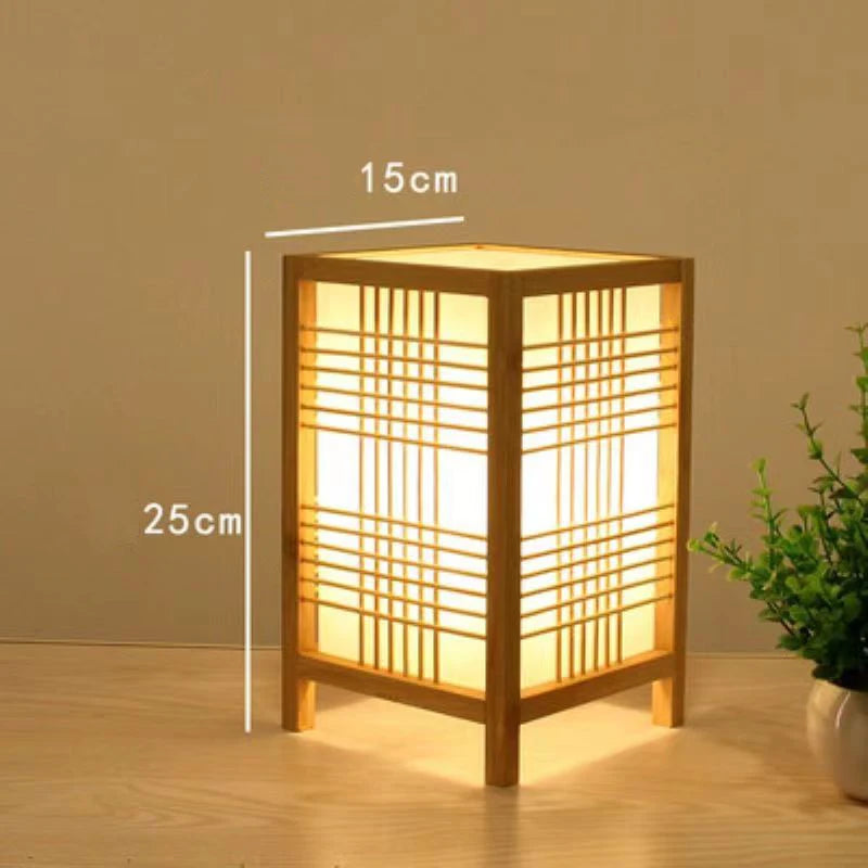 Lampe de chevet japonaise allumé lumiere chaude 