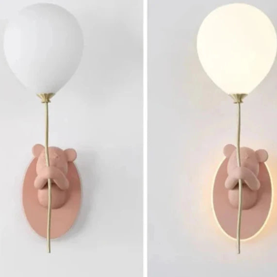 Lampe de chevet murale Ourson allumé et éteint 