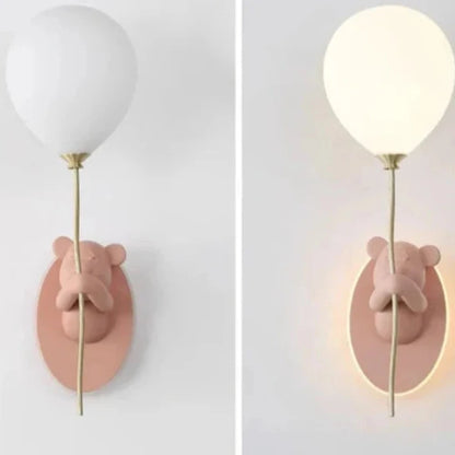 Lampe de chevet murale Ourson allumé et éteint 
