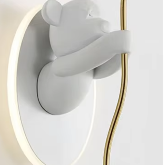 Lampe de chevet murale ourson blanc 