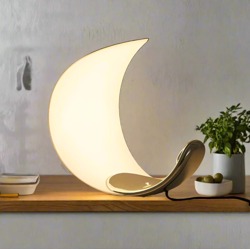 Lampe de chevet nordique lune et une plante
