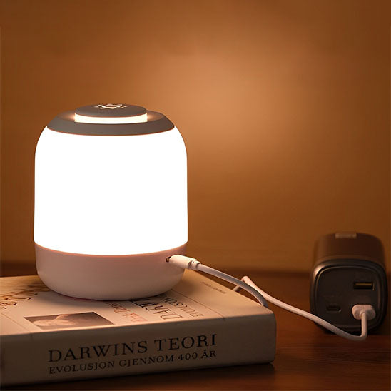  Lampe de chevet tactile allumé et chargeur 