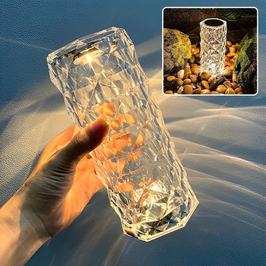 Lampe de Table LED effet cristal porté par main 