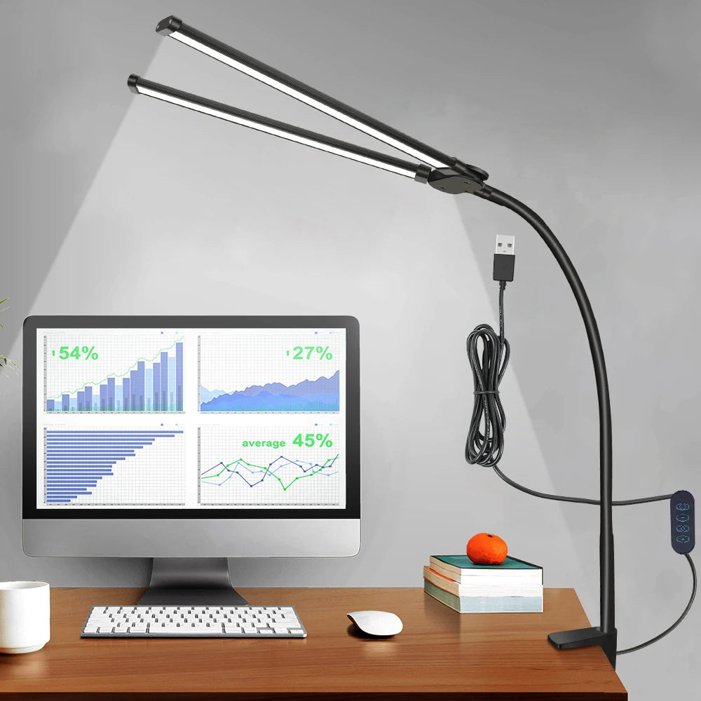 Lampe de table à LED avec pince et pivote 