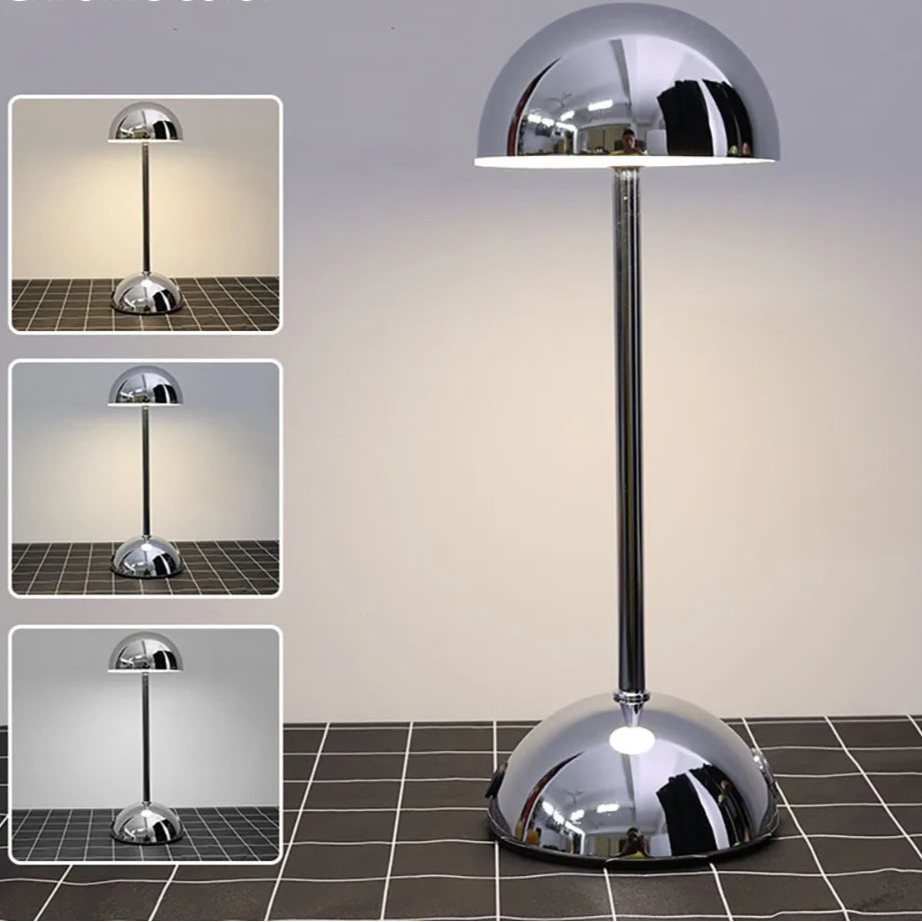  Lampe de table champignon argenté 