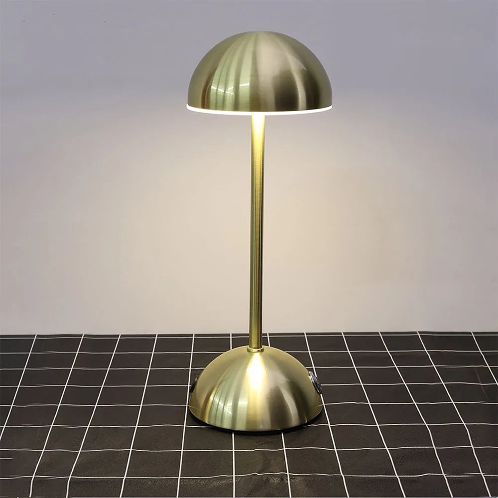 Lampe de table champignon dorée 