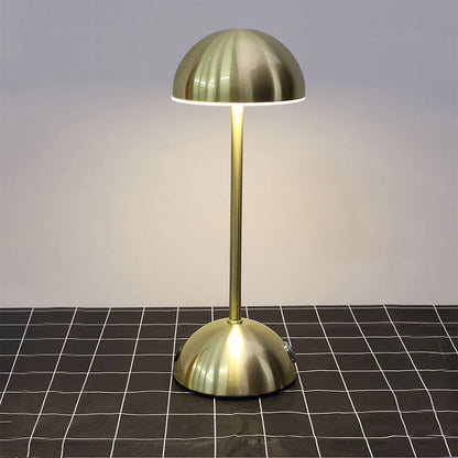 Lampe de table champignon dorée 