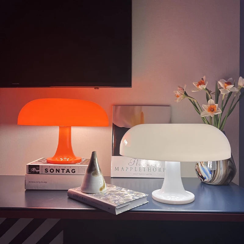 Lampe de table rechargeable LED blanche et orange 