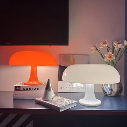 Lampe de table rechargeable LED blanche et orange 