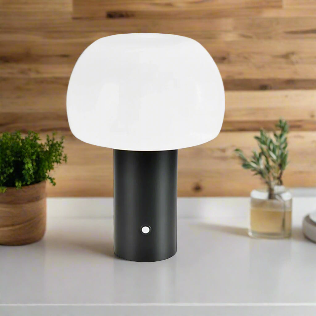 Lampe de table rechargeable décorative noire