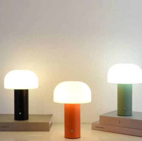 Lampe de table rechargeable décorative orange vert noir 