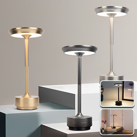 Lampe de table rechargeable doré argenté et grise 