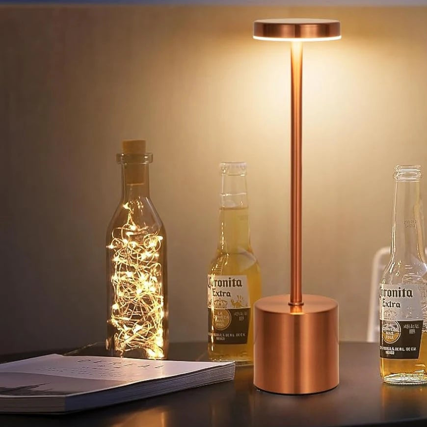Lampe de table rechargeable un livre et bouteille  