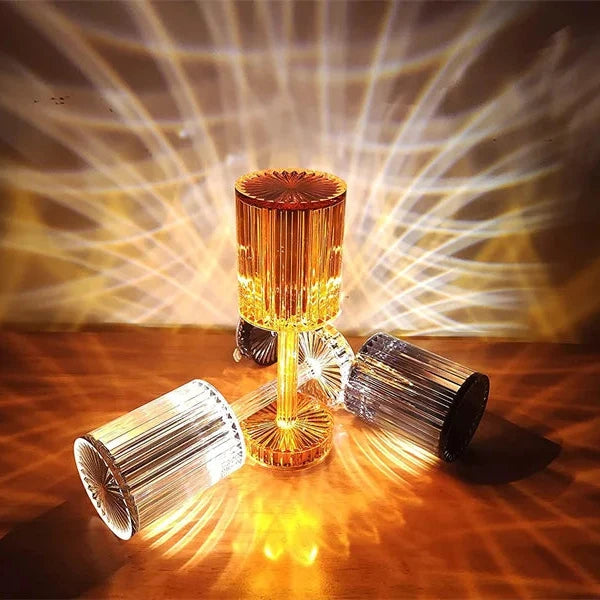 Lampe de table tactile en cristal effet sur mur 