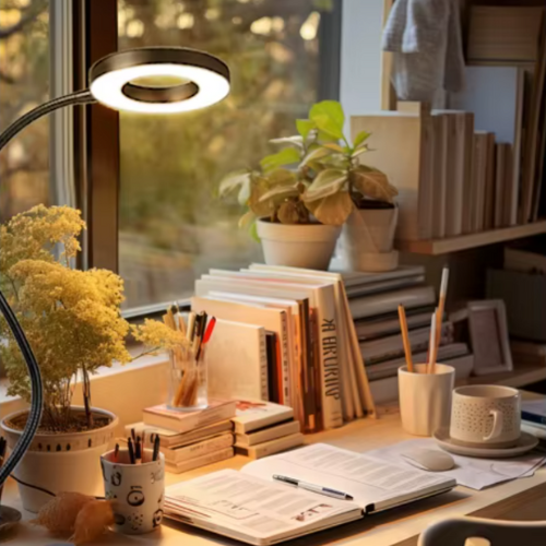 Lampe led à pince sur bureau  