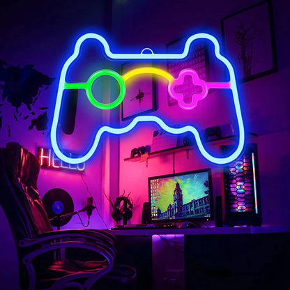 Lampe led effet néon dans une chambre 