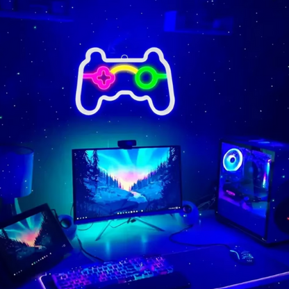 Lampe led effet néon en forme de manette de jeu pour un éclairage unique 