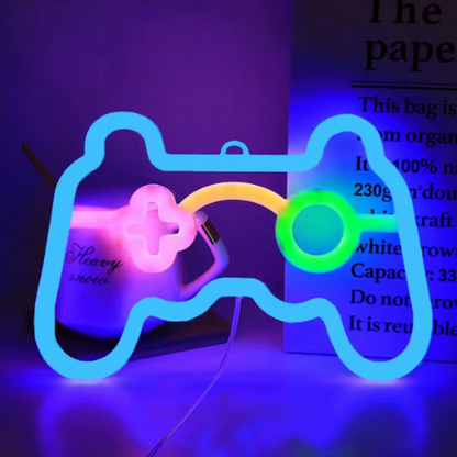 Lampe led effet néon en forme de manette de jeu accroché 