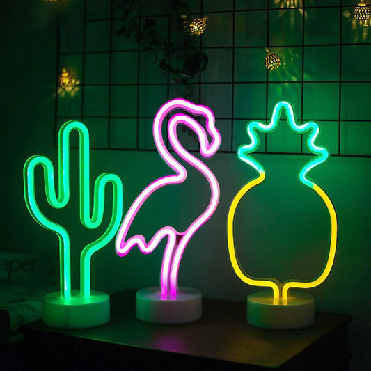  Lampe led rechargeable allumé cactus ananas et filament 