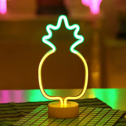  Lampe led rechargeable ananas allumé 
