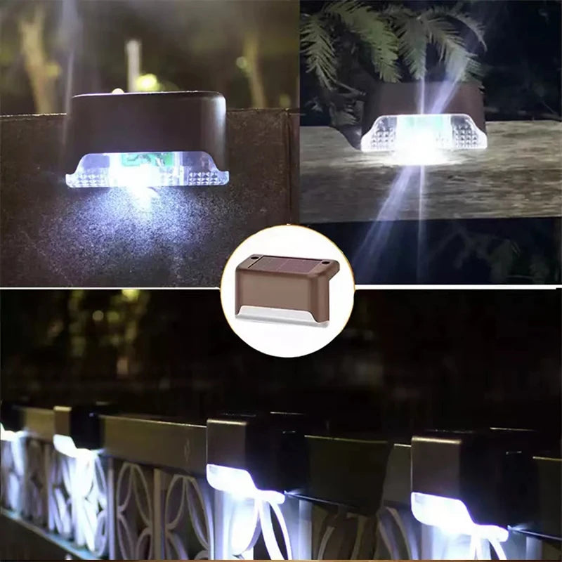 Lampe solaire extérieure à LED pour terrasse coquille marron 