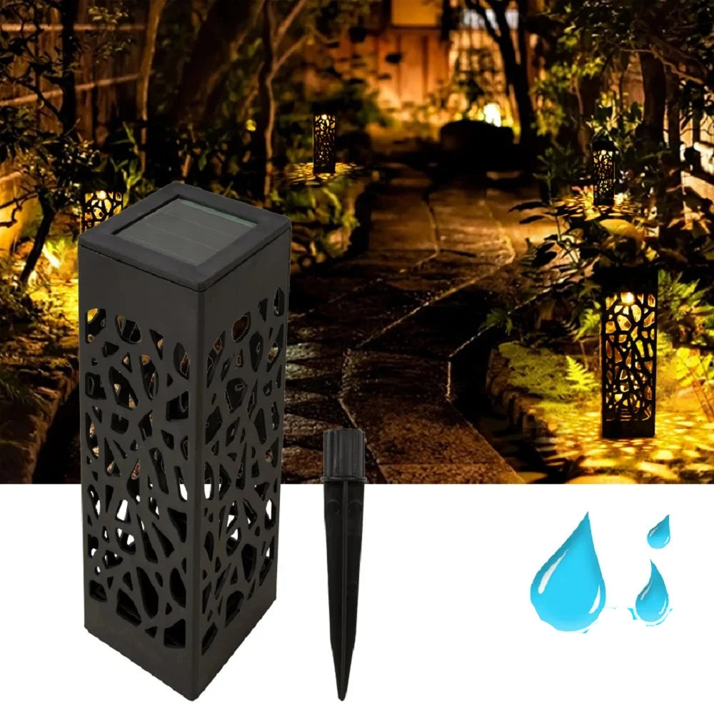 Lampe solaire extérieur allumé et éteint  