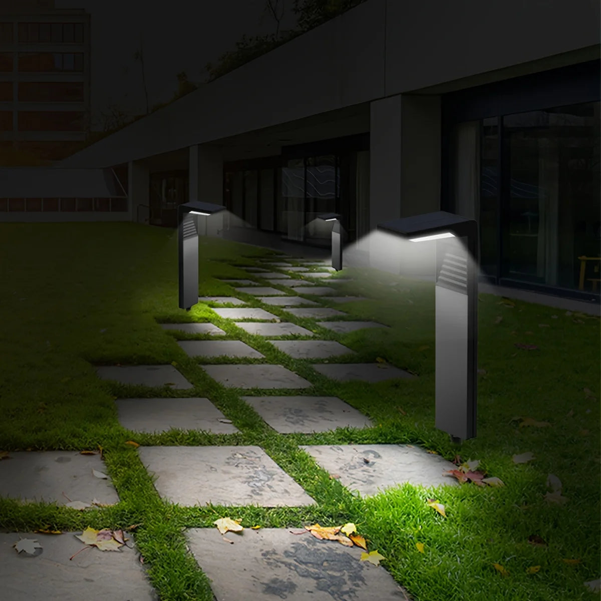 Lampe solaire extérieur design grand espace vert 