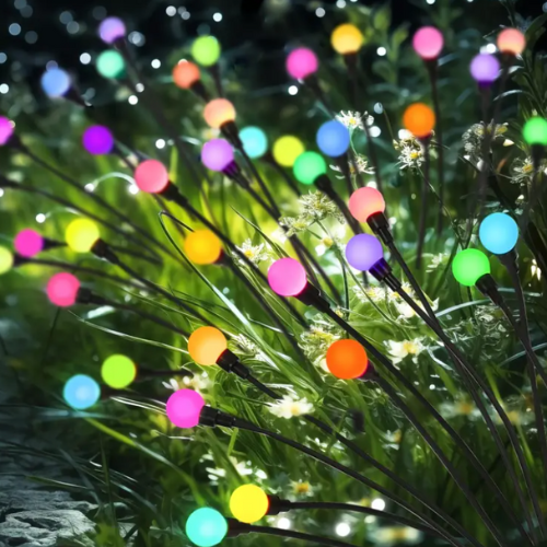 Lampe solaire extérieur effet luciole multicolore 