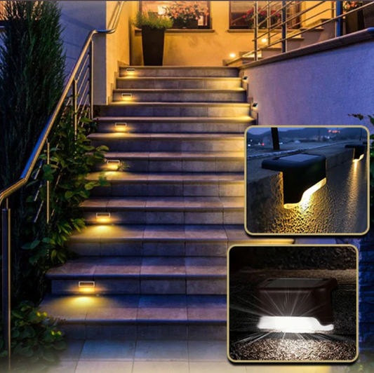 Lampe solaire extérieur sur des escaliers 