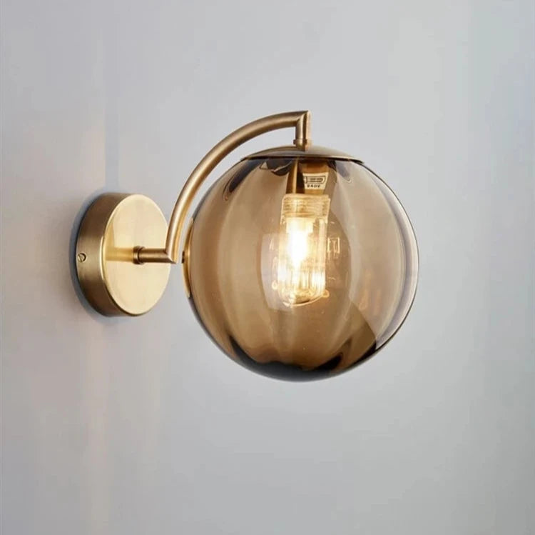 Lampe de Chevet Murale Moderne Boule en Verre