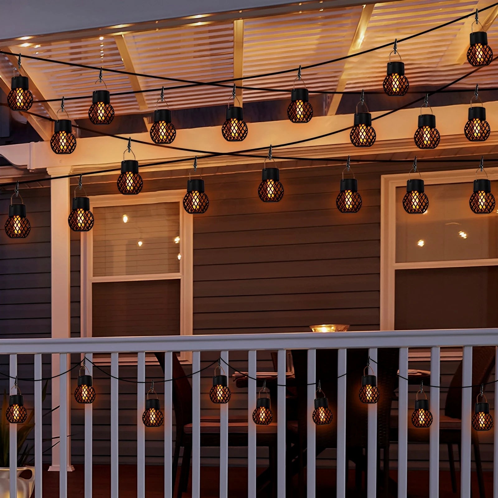 Lanterne solaire extérieur dans une terrasse 