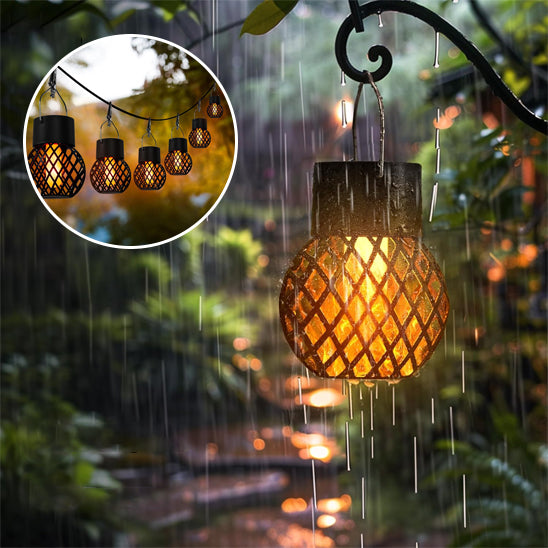 Lanterne solaire extérieur sous la pluie 