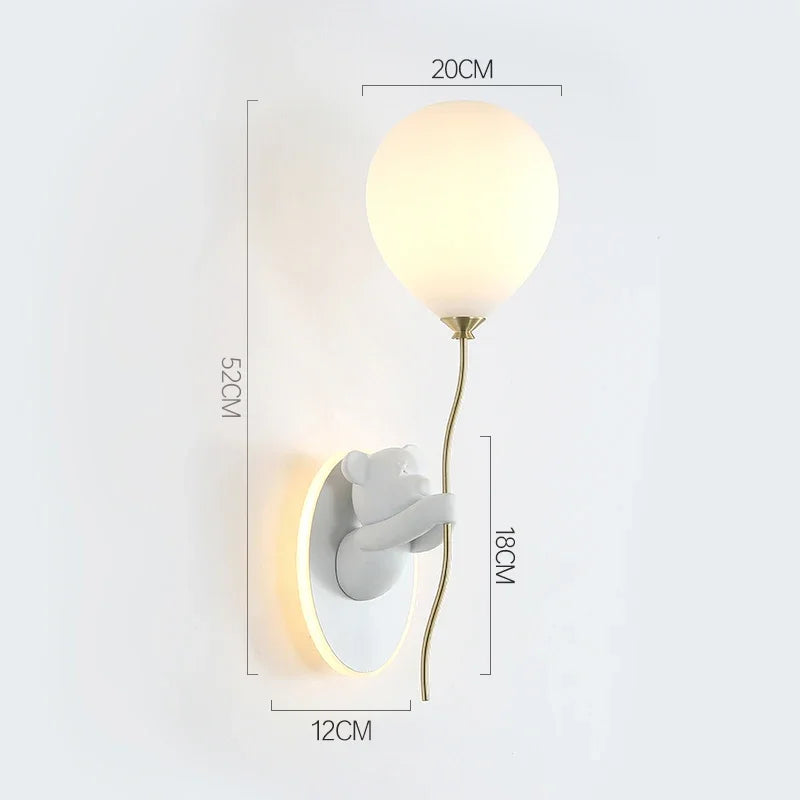 Les dimensions de la lampe de chevet murale Ourson 