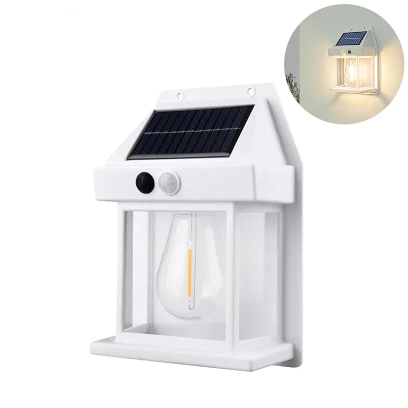 Luminaire extérieur solaire allumé et éteint 