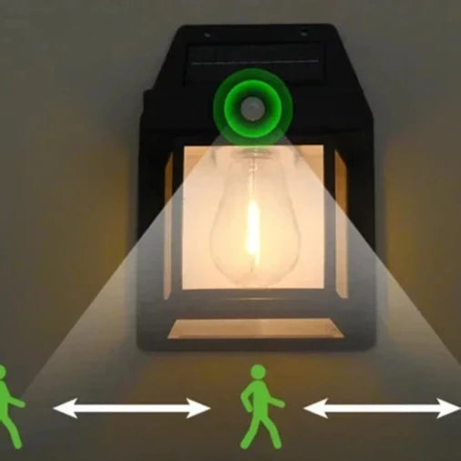 Luminaire extérieur solaire détecteur de mouvement et un petit bonhomme  
