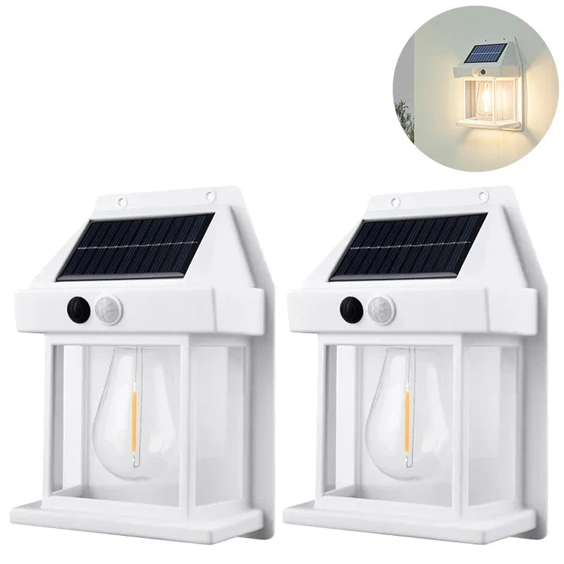 Luminaire extérieur solaire vitrine blanc 
