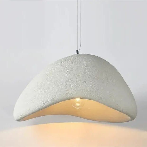 Suspension LED wabi sabi blanc et allumé 