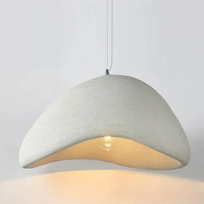 Suspension LED wabi sabi blanc et allumé 