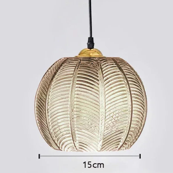 Suspension design couleur ambrée de petite dimension 
