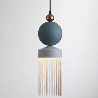 Suspension led en forme de macaron bleu 