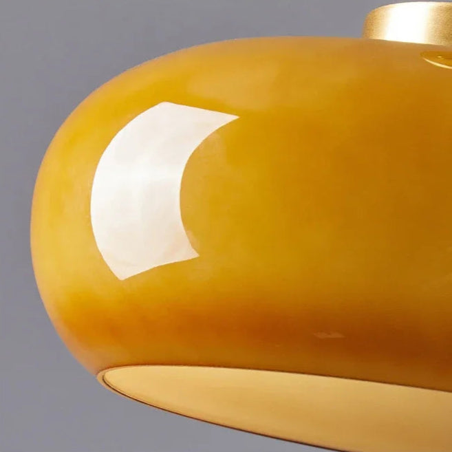 Suspension moderne en verre orange 