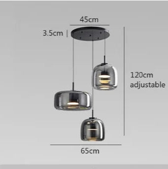 Suspension nordique LED en verre avec disque 