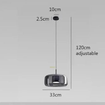 Suspension nordique LED en verre de grande taille 