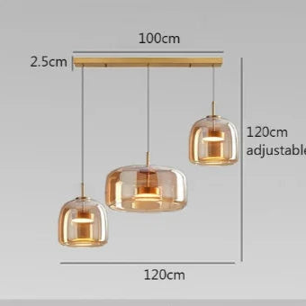 Suspension scandinave en verre avec rail 