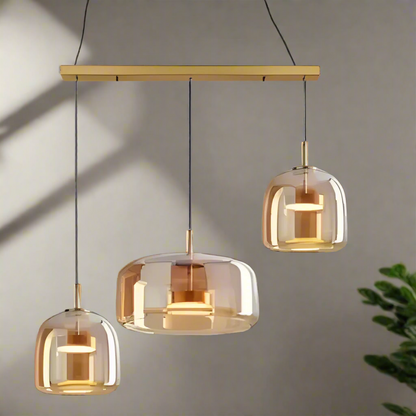 Suspension scandinave en verre sur rail 