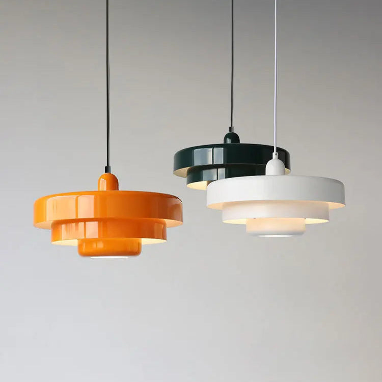 Suspensions scandinaves orange blanc et vert 