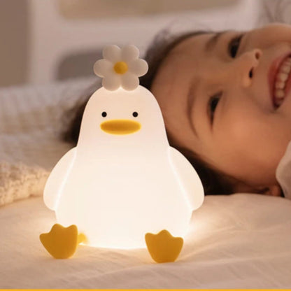 Une fille et veilleuse LED canard cute   