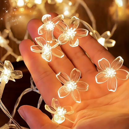 Une main avec guirlande lumineuse extérieur LED 